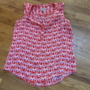 Fun patterned sleeveless blouse